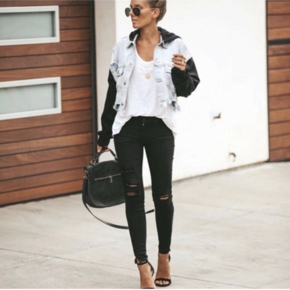 Paige Verdugo Distressed Crop Raw Hem Ripped Knees Midrise Skinny Jeans - Picture 2 of 13